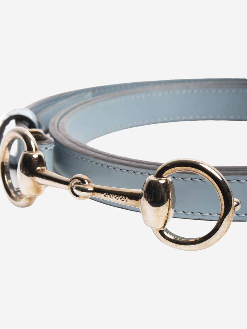 Blue horsebit leather belt Belts Gucci 
