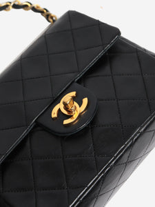 Chanel Black vintage 1989 mini lambskin Classic Single Flap bag