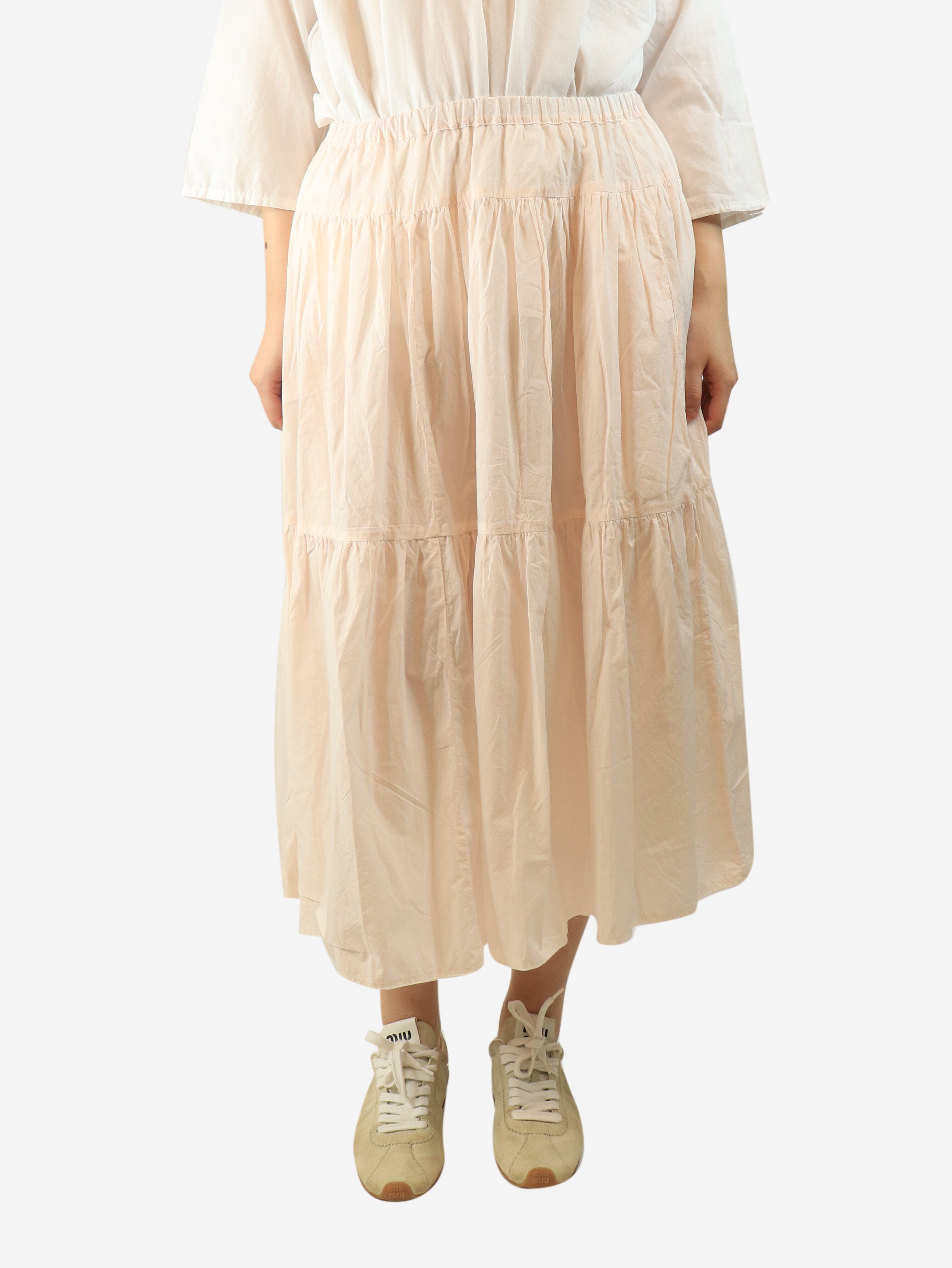 White puffy pleated midi skirt - size M Skirts Casey Casey 