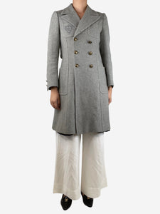 Gucci Grey double-breasted wool-blend coat - size UK 10