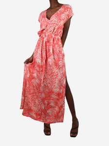 Melissa Odabash Pink floral printed maxi dress - size UK 8