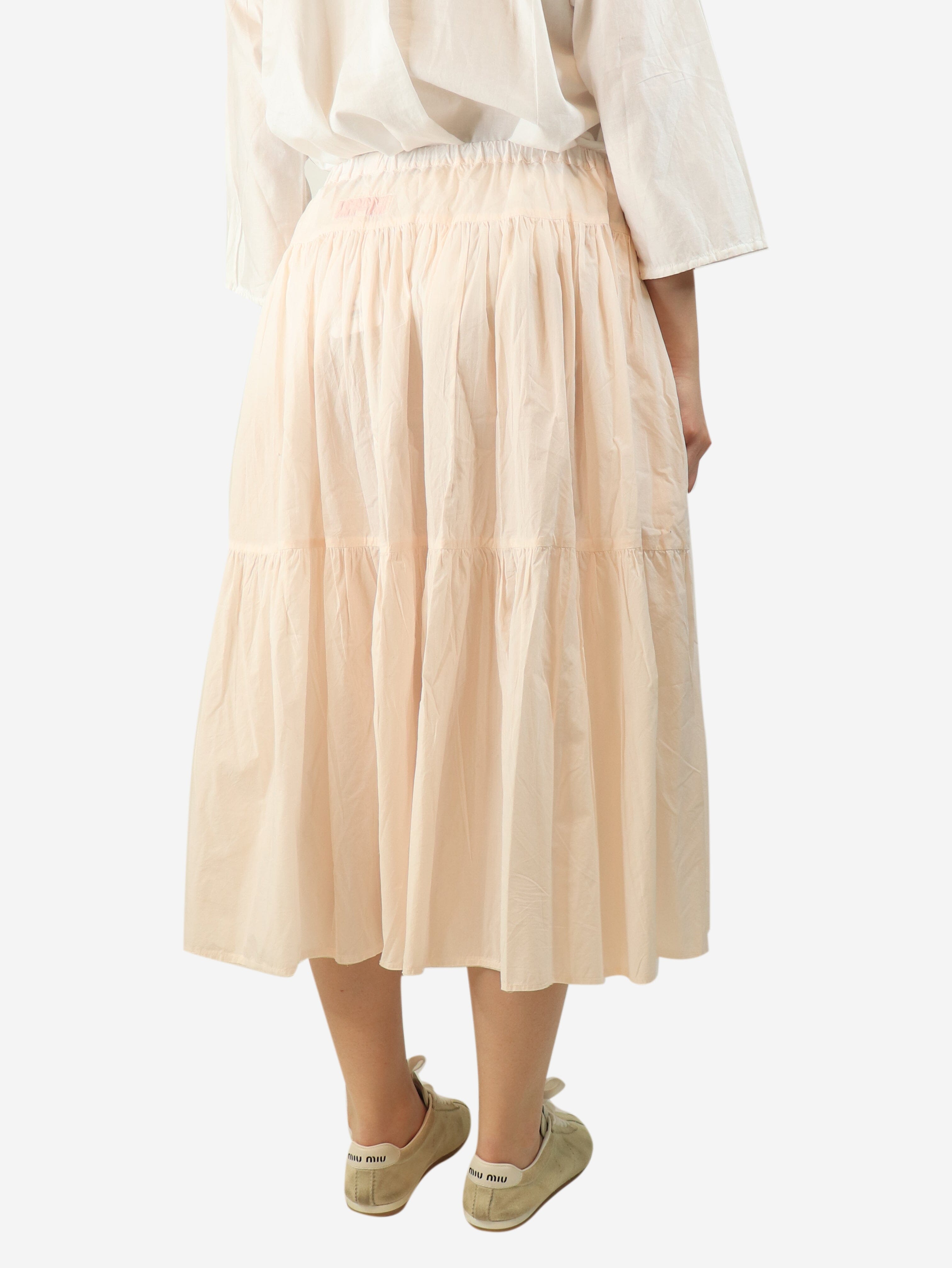 White puffy pleated midi skirt - size M Skirts Casey Casey 