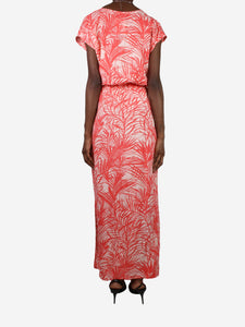Melissa Odabash Pink floral printed maxi dress - size UK 8