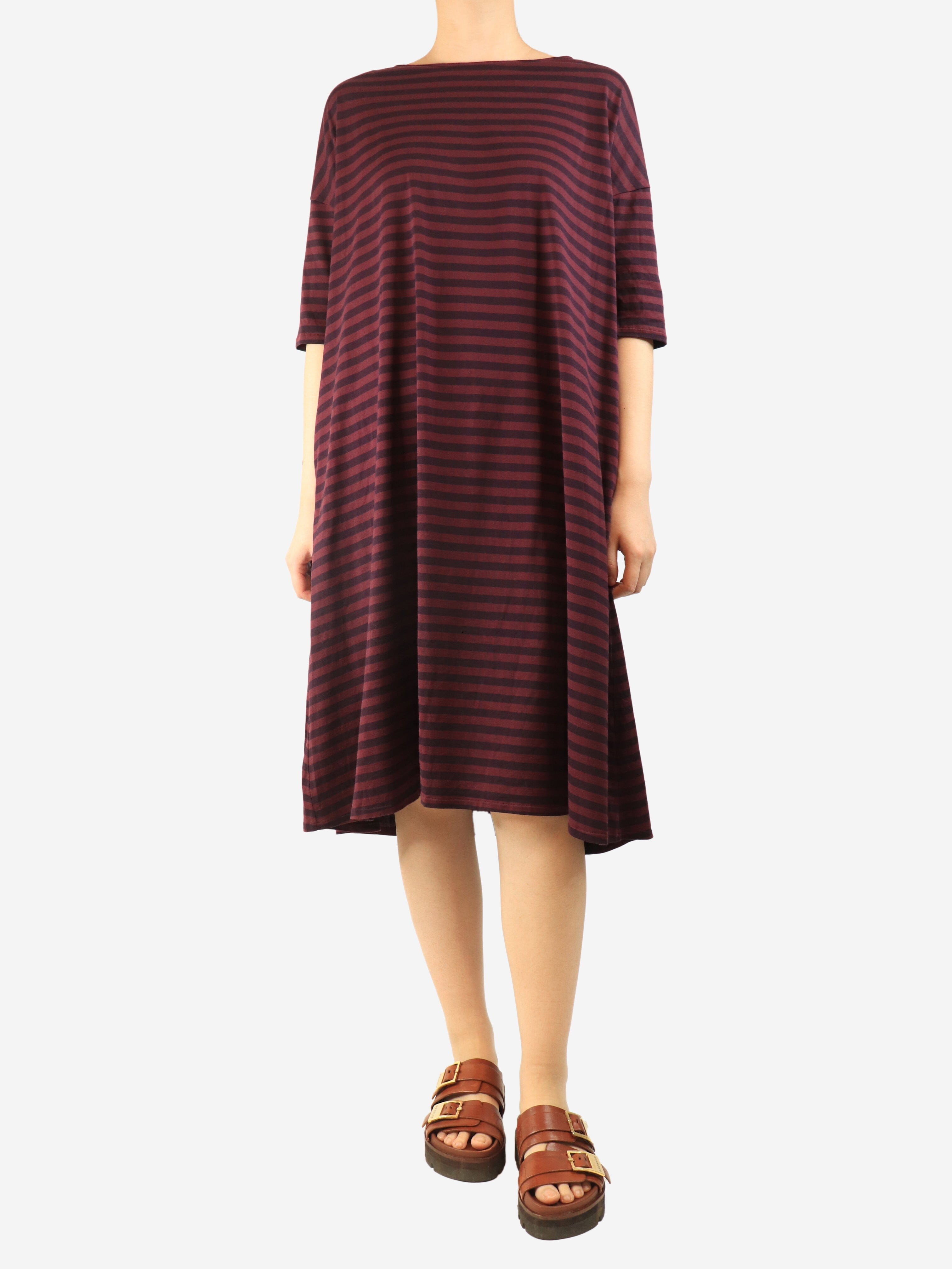 Apuntob pre-owned burgundy striped t-shirt dress