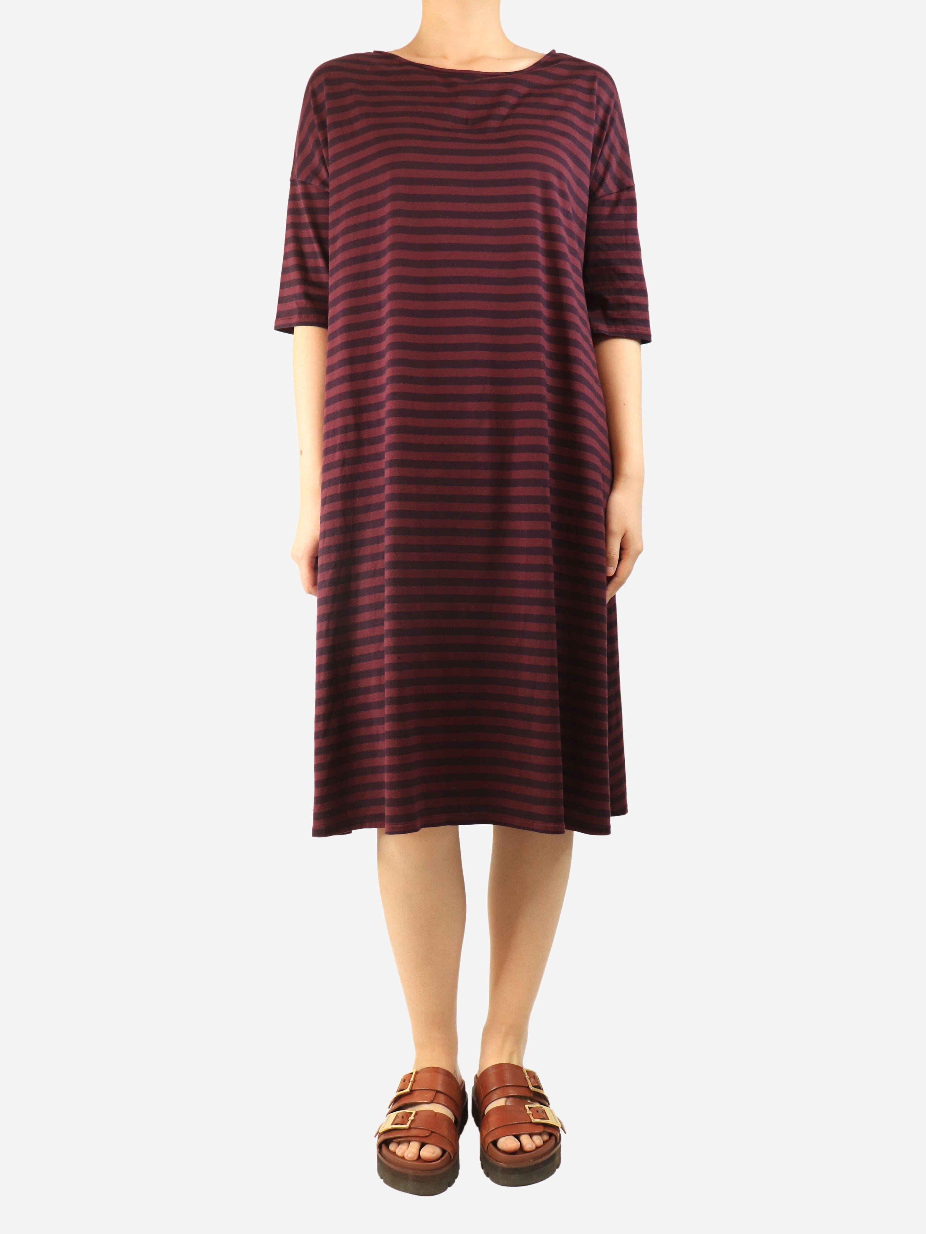Burgundy striped t-shirt dress - size S Dresses Apuntob 