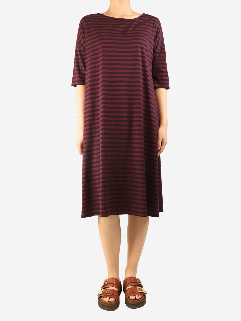 Burgundy striped t-shirt dress - size S Dresses Apuntob 