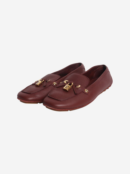 Maroon leather boat shoes - size EU 41 (UK 8) alternate image