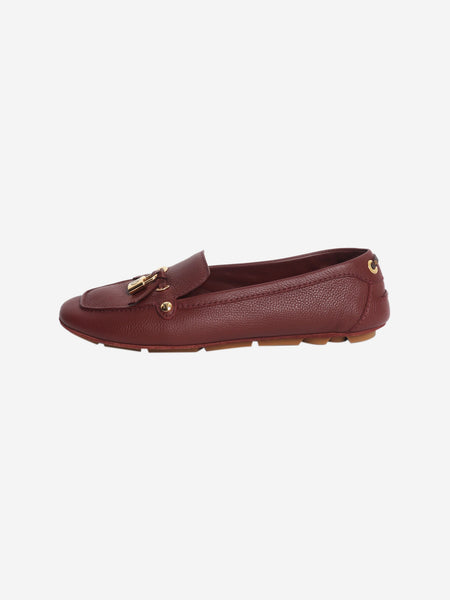 Maroon leather boat shoes - size EU 41 (UK 8) product image