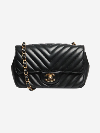 Black 2019 chevron lambskin Classic Single Flap bag Shoulder bags Chanel 