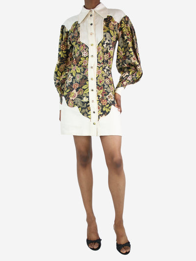 Multicolour floral shirt dress - size UK 6