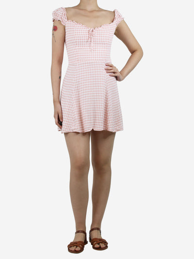 Pink gingham mini dress - size UK 12 Dresses Reformation 