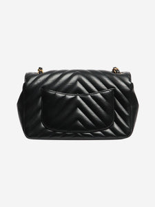Chanel Black 2019 chevron lambskin Classic Single Flap bag