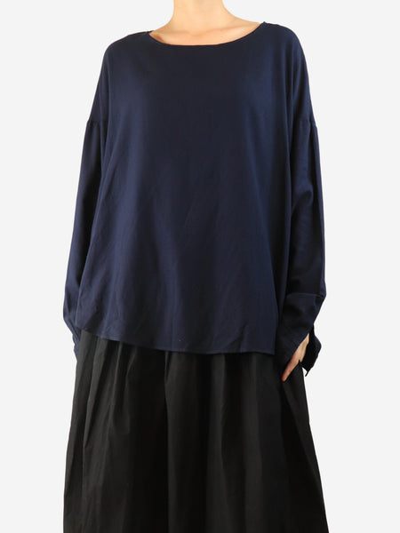 Navy long-sleeved top - size L product image