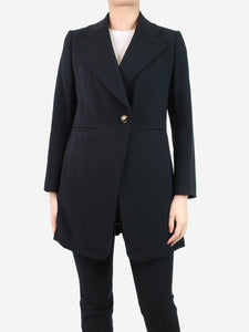 Chloe Black single-buttoned blazer with side-slit - size UK 10