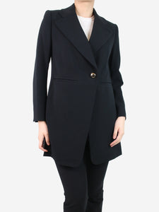 Chloe Black single-buttoned blazer with side-slit - size UK 10