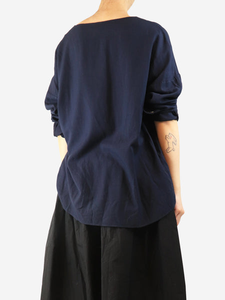 Navy long-sleeved top - size L alternate image