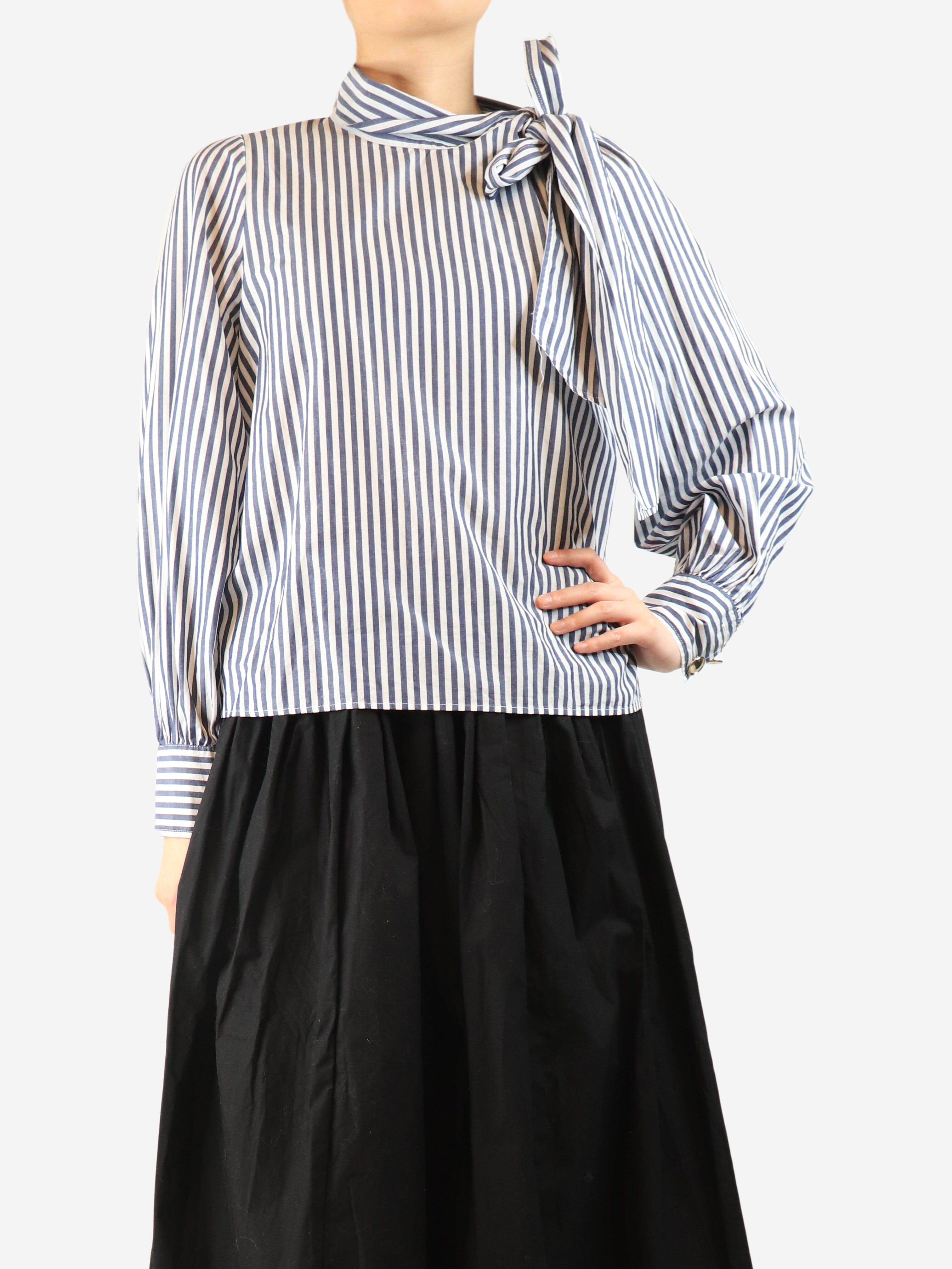 Blue striped cotton blouse - size UK 10 Tops Sezane 