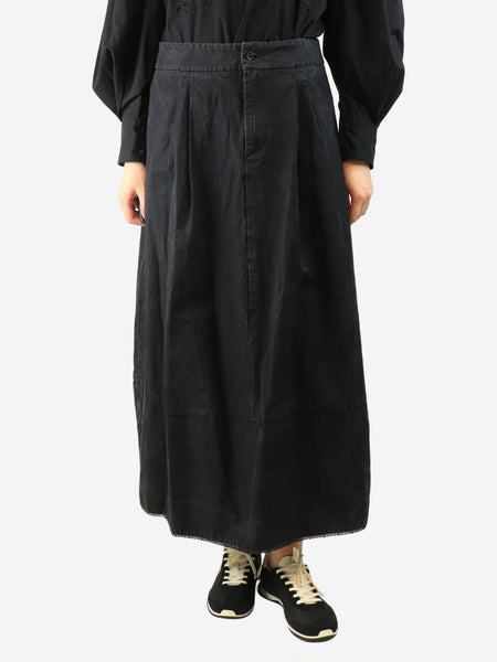 Washed black midi skirt - size L product image