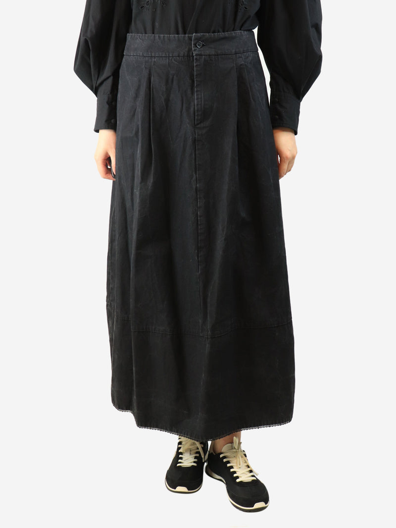 Washed black midi skirt - size L Skirts Apuntob 