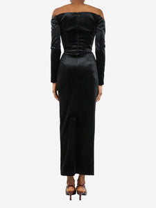 New Arrivals Black off-shoulder velvet gown - size UK 6