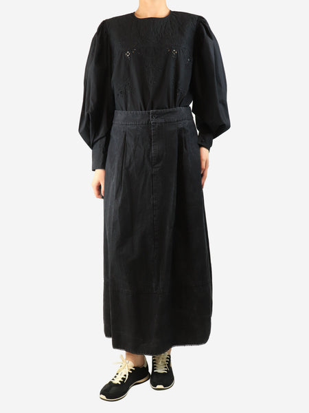Washed black midi skirt - size L alternate image