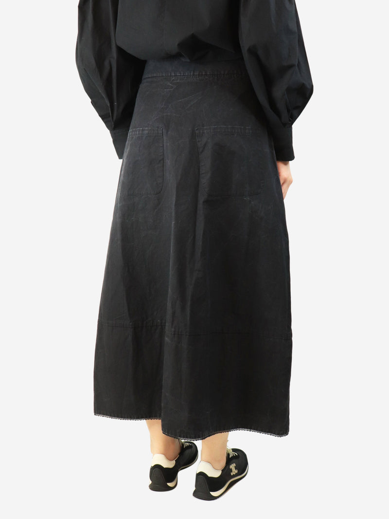 Washed black midi skirt - size L Skirts Apuntob 