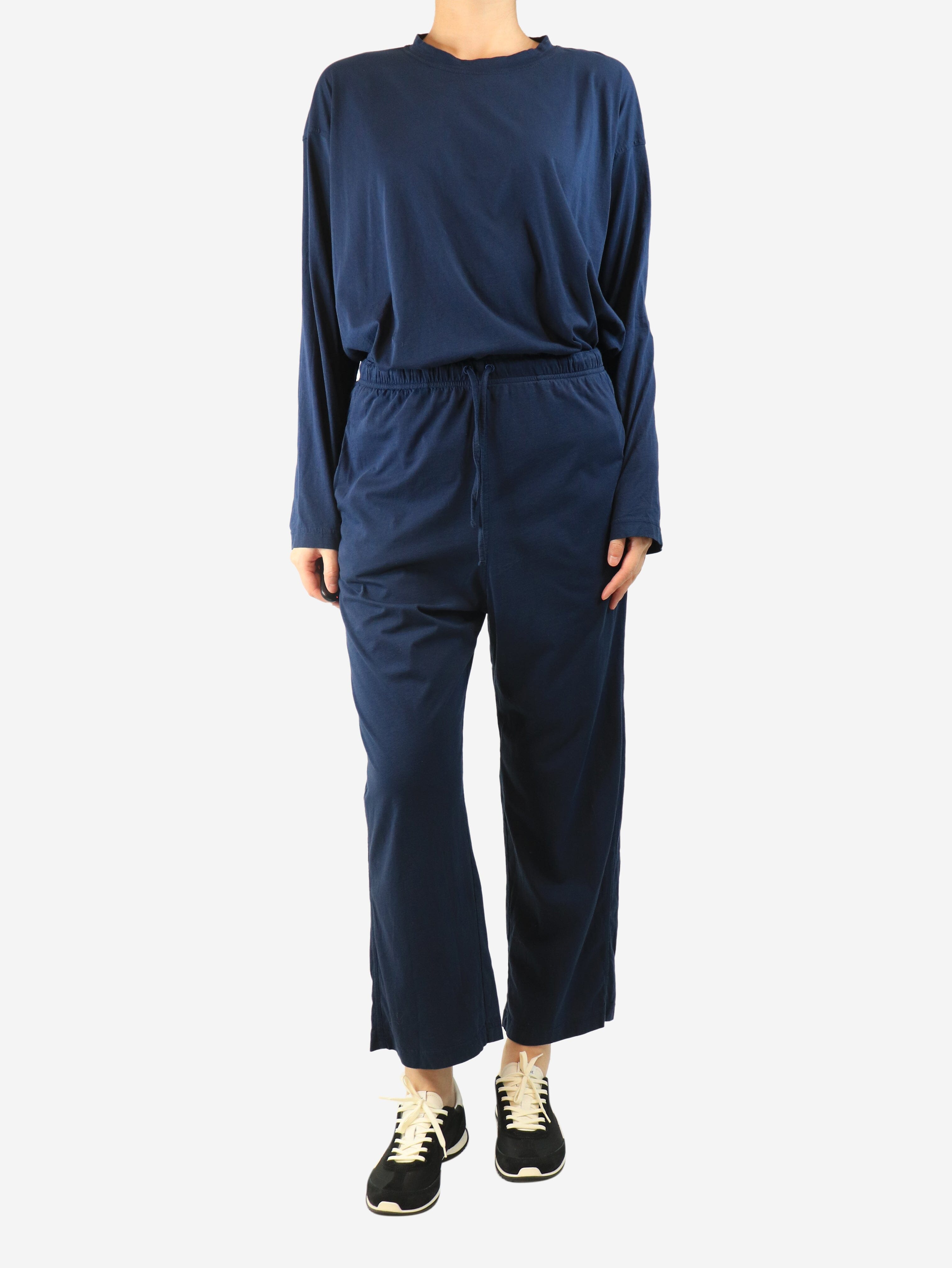 Navy cotton top and trouser set - size UK 10 Sets Sophie D'Hoore 