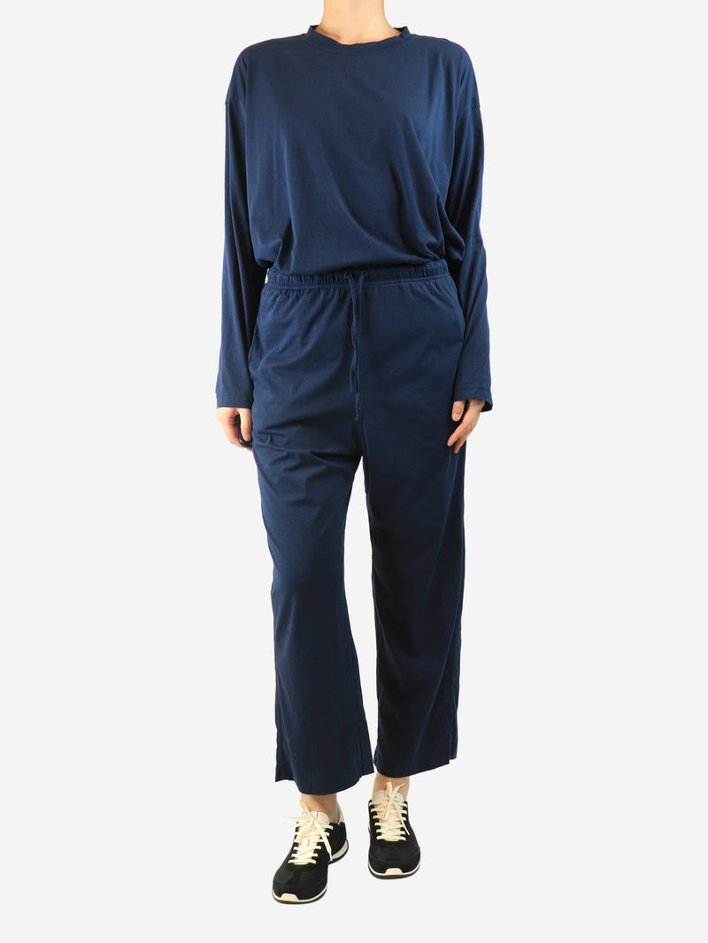Navy cotton top and trouser set - size UK 10 Sets Sophie D'Hoore 