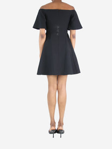 Valentino Black wide-neck A-line mini dress - size UK 6