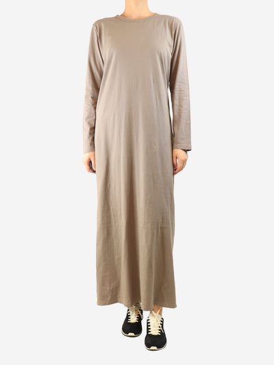 Taupe long-sleeved t-shirt dress - size M Dresses Leset 