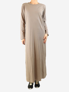 Taupe long-sleeved t-shirt dress - size M Dresses Leset 