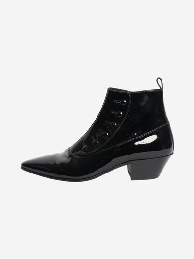 Black patent button boots - size EU 40 (UK 7) Boots Saint Laurent 