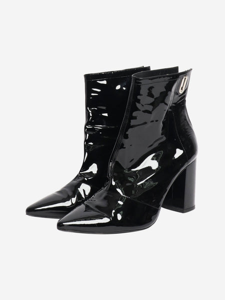 Black patent boots - size EU 40 (UK 7) alternate image