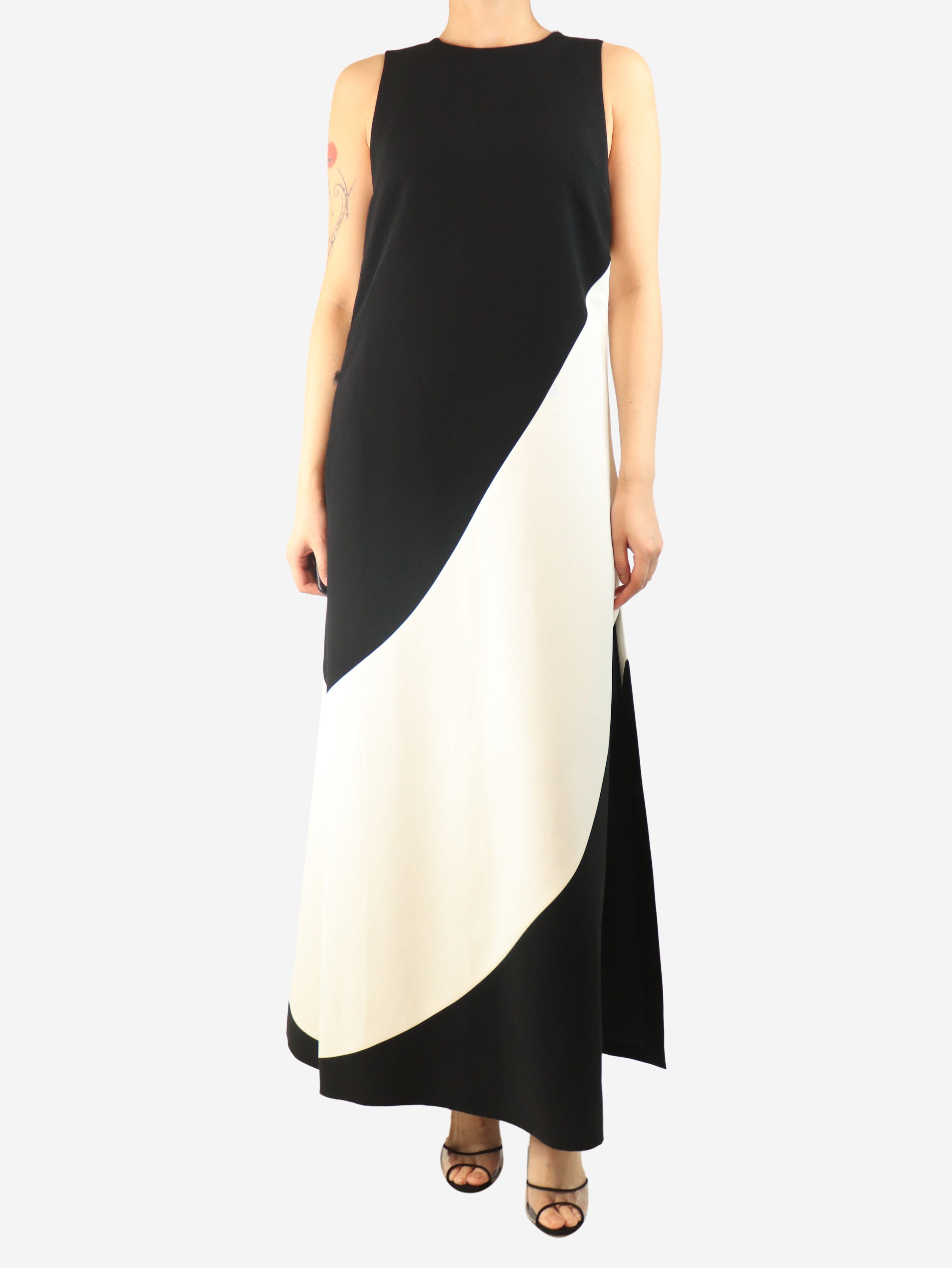 Black sleeveless colourblock maxi dress - size UK 10 Dresses Alice + Olivia 