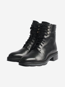 Alexander Wang Black Andy Hiker Embossed Logo boots - size EU 37.5