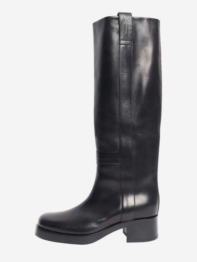 Black leather riding boots - size EU 38.5 Boots Hermes 
