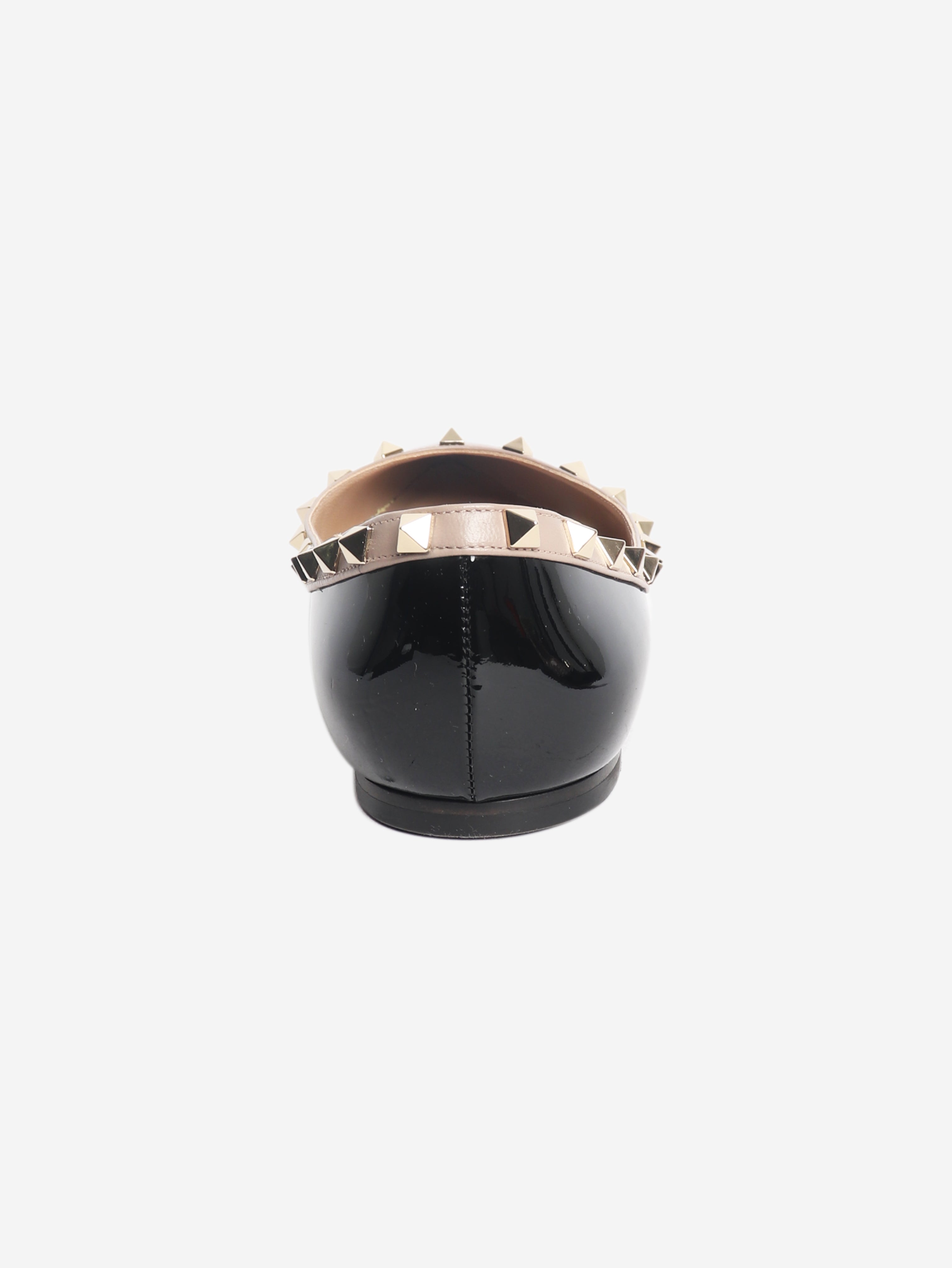 Black patent rockstud ballet flats - size EU 41 (UK 8)