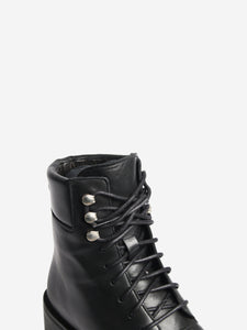 Alexander Wang Black Andy Hiker Embossed Logo boots - size EU 37.5