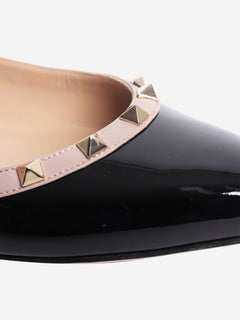 Black patent rockstud ballet flats - size EU 41 (UK 8)