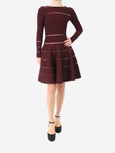 Alaia Maroon wool-blend dress - size UK 10