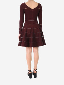 Alaia Maroon wool-blend dress - size UK 10