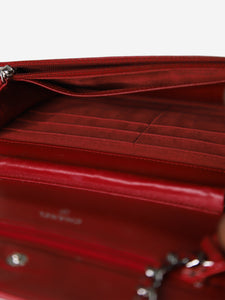 Chanel Red lambskin 2014 Wallet On Chain