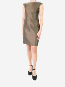 Gucci Green silk-blend sleeveless dress - size UK 8