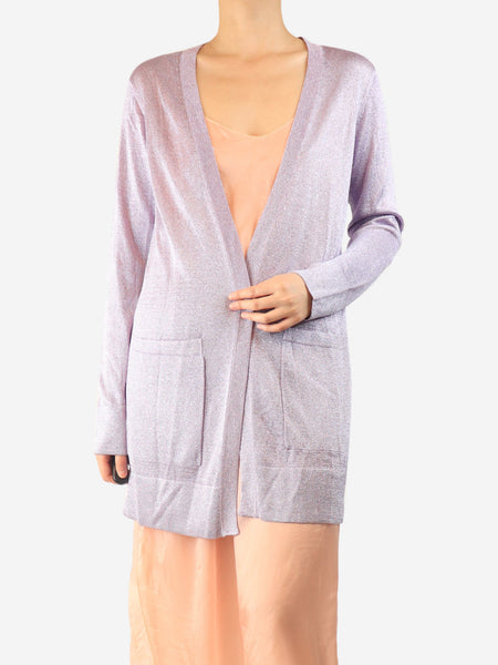 Lilac lurex cardigan - size UK 12 product image