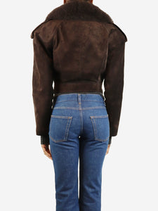 L. Cuppini Brown suede cropped jacket - size XS