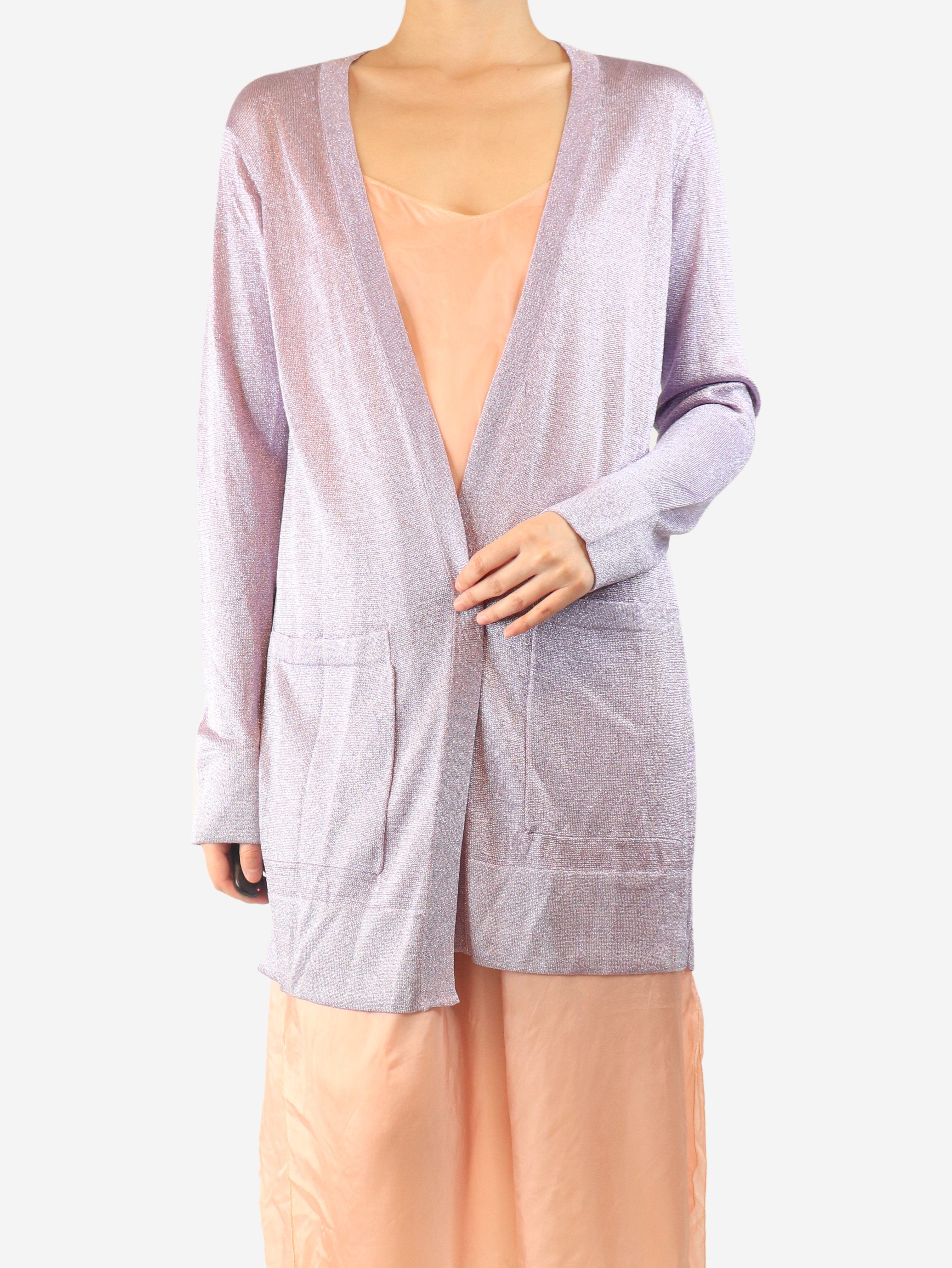 Lilac lurex cardigan - size UK 12 Knitwear Missoni 