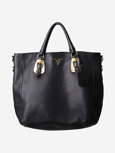 Black gold hardware branded top handle bag Top Handle Bags Prada 
