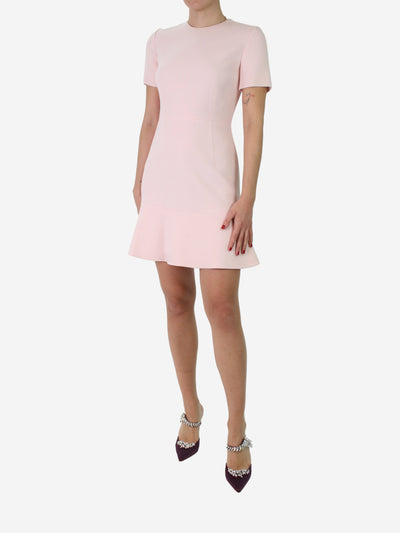 Light pink short-sleeved wool crepe dress - size UK 10 Dresses Christian Dior 