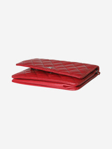Chanel Red lambskin 2014 Wallet On Chain
