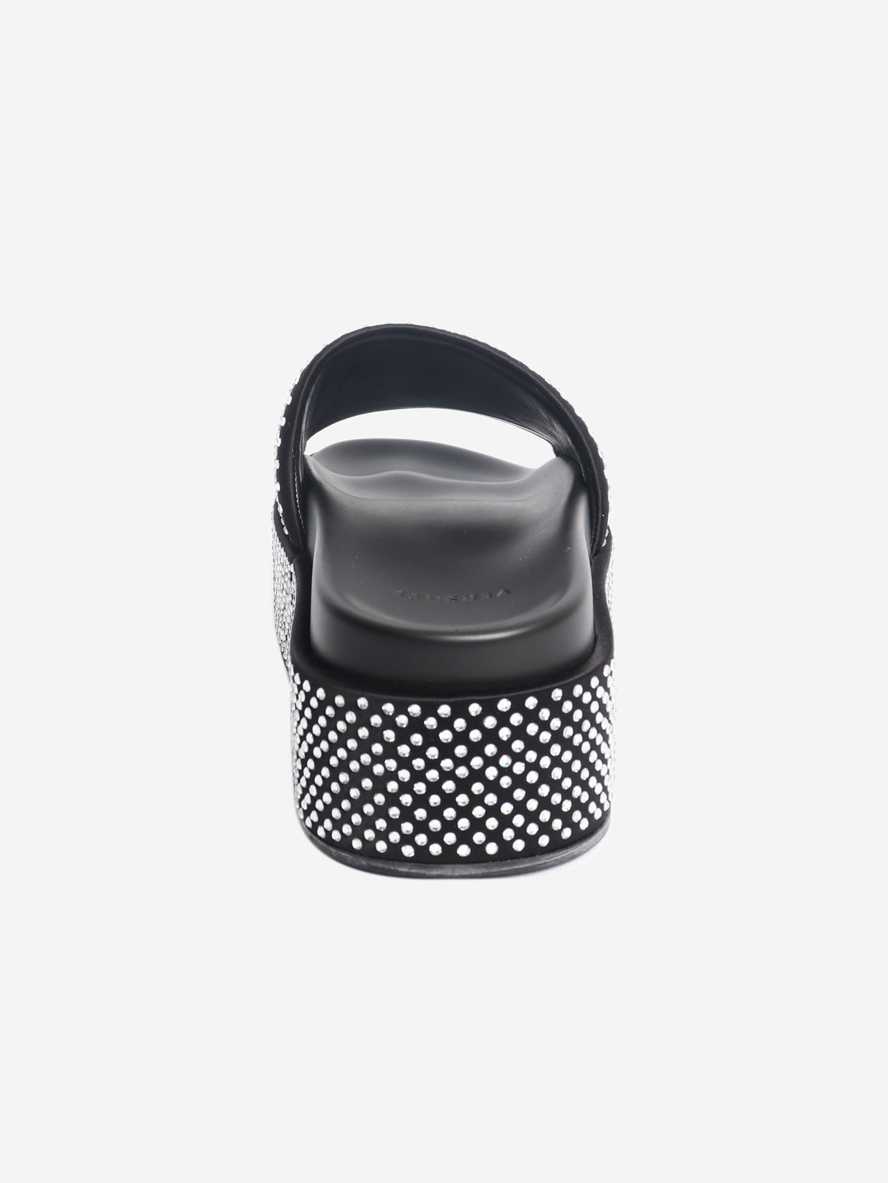 Black diamante platform slides - size EU 40.5 (UK 7.5)